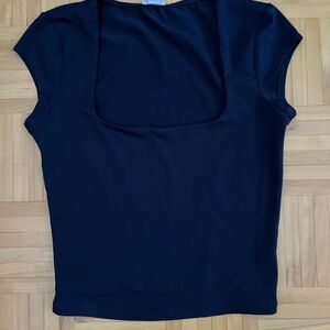 Garage Navy Blue Portia Square Neckline Tee